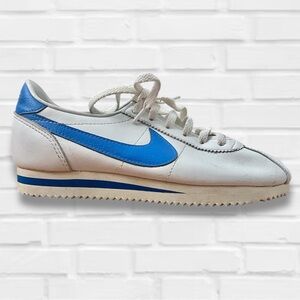 Vintage 1980s Nike Cortez Sneakers in Blue and White